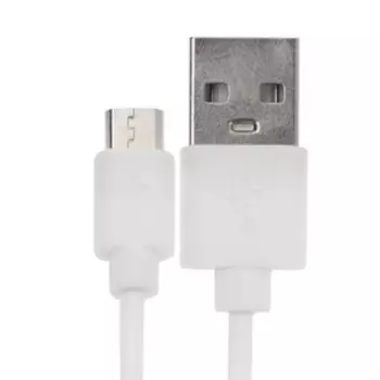 Кабель MB mObility, microUSB - USB, 1 м, зарядка + передача данных, ПВХ оплетка, белый