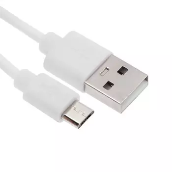 Кабель MB mObility, microUSB - USB, 1 м, зарядка + передача данных, ПВХ оплетка, белый