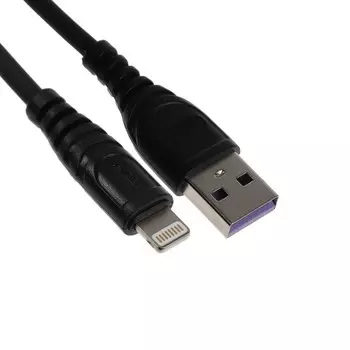 Кабель Mirex 13700-007i3BK, Lightning - USB, 3 А, 1.2 м, быстрая зарядка, черный