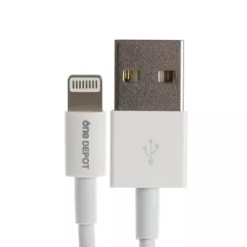 Кабель ONE DEPOT S22L, Lightning - USB, 2.4 А, 1 метр, белый