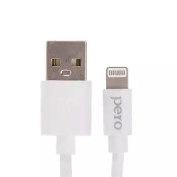 Кабель PERO DC-03 Lightning - USB, 2,4А, 2м, белый