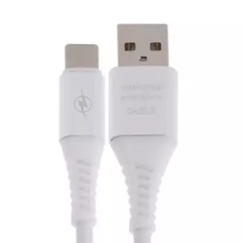 Кабель Smartbuy iK-3112ERG, Type-C - USB, 2 А, 1 м, силикон, передача данных/зарядка, белый