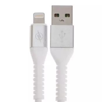 Кабель Smartbuy iK-512FL, Lightning - USB, 2 А, 1 м, TPE оплетка, металл, белый