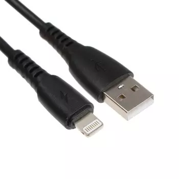 Кабель Smartbuy S40, Lightning - USB, 2.4 А, 1 м, зарядка + передача данных, черный