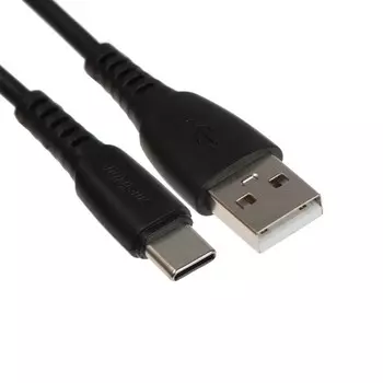 Кабель Smartbuy S40, Type-C - USB, 3 А, 1 м, зарядка + передача данных, черный