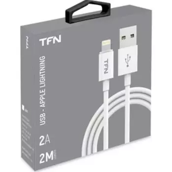 Кабель TFN, Lightning - USB, 2.4 А, 1 м, TPE, белый