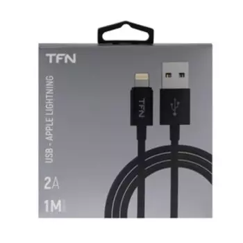 Кабель TFN, Lightning - USB, 2.4 А, 1 м, TPE, черный