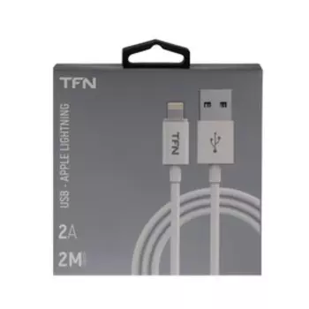 Кабель TFN, Lightning - USB, 2.4 А, 2 м, TPE, белый