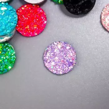 Кабошон круглый «Блеск», 10 мм, МИКС