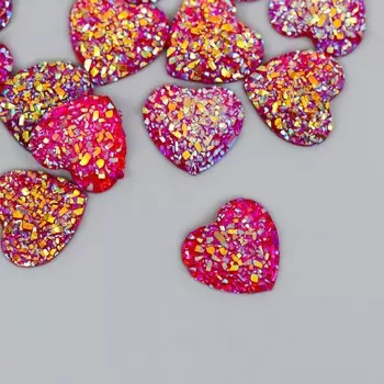 Кабошон "Сердце", цвет красный 12 мм