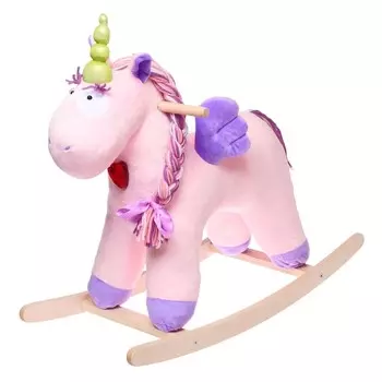 Качалка музыкальная «Единорог Эльза», цвет розовый