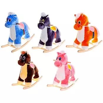 Качалка музыкальная «Лошадка», устройство в гребешке, цвета МИКС