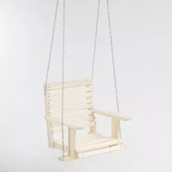 Кресло большое подвесное на цепи, деревянное, сиденье 5065см