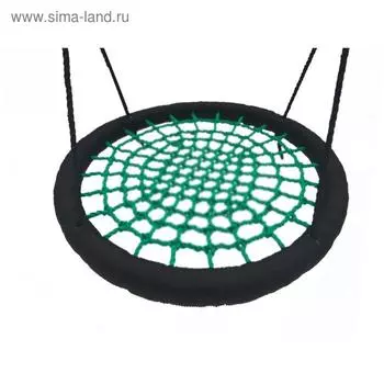 Качели гнездо круглые с толстым ободом и толстой сеткой 100см на канатах