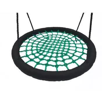 Качели гнездо круглые с толстым ободом и толстой сеткой 120см на канатах