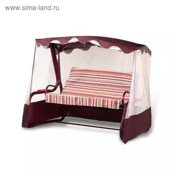 Качели садовые «Глория» бордовые, трехместные, 210 х 64 х 22 см
