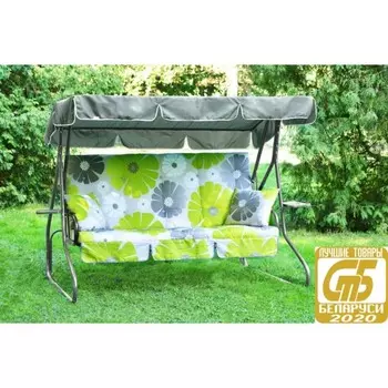 Качели садовые "Люкс-3", цвет зеленый, максимальная нагрузка 280 кг