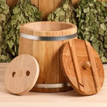 Бочка для засолки, 10 л, дубовая, с гнётом, «Добропаровъ»