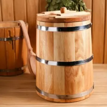 Бочка для засолки, 15 л, дубовая, с гнётом, «Добропаровъ»