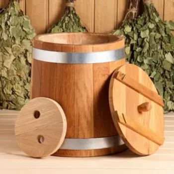 Бочка для засолки, 20 л, дубовая, с гнётом, «Добропаровъ»
