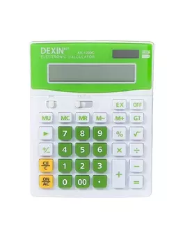 Калькулятор настольный 12-разрядный КК-1200C, белый/зелёный