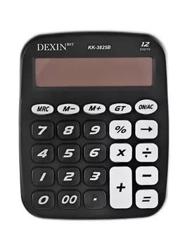 Калькулятор настольный 12-разрядный КК-3825 В, чёрный