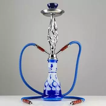 Кальян «Дерья», 50 см, 2 трубки, синий
