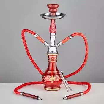 Кальян «Илхами», 42 см, 2 трубки, красный