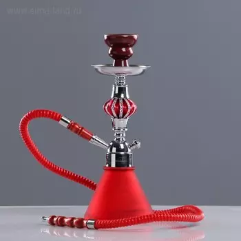 Кальян «Шахматы», 32 см, 1 трубка, шахта хром, красный