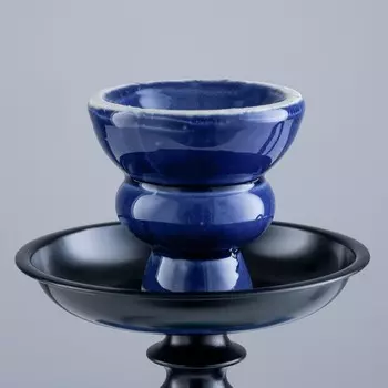 Кальян "Тайшет", маленький, 27 см, d чаши-5 см, шахта елочкой, синий