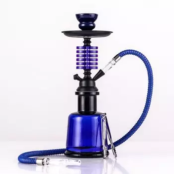 Кальян в сборе для курения комплект "Брикель", 35 см, 1 трубка, синий