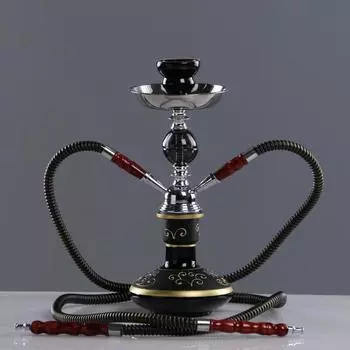 Кальян в сборе для курения комплект «Корай», 33 см, 2 трубки, черный