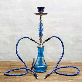Кальян в сборе для курения комплект «Танзанит», 55 см, 2 трубки, синий