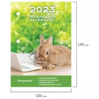 Календарь-ежедневник, настольный, перекидной, 2023 год, STAFF "Умный кролик", 160 листов, газетный блок, 1 краска