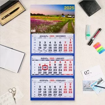 Календарь настенный 2025 год, квартальный трио «Природа» 6931 см