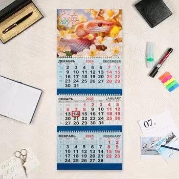 Календарь настенный, квартальный 2025 год, 7329 см
