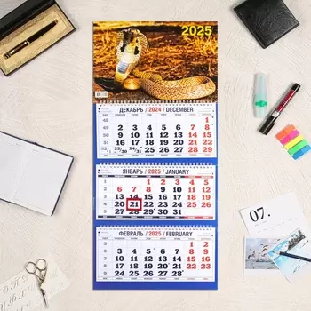 Календарь квартальный, трио «Символ года 2025», 6931 см