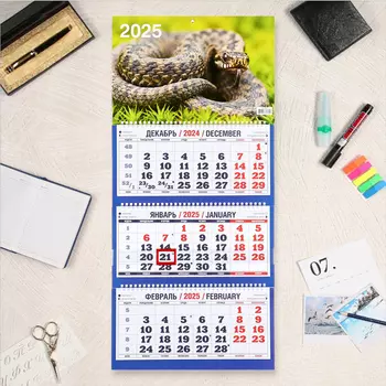 Календарь квартальный, трио «Символ года 2025», 6931 см