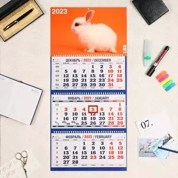 Календарь квартальный, трио "Символ Года - 9" 2023 год, 31х69см
