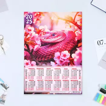 Календарь настенный 2025 год, листовой А3 3042 см