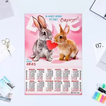 Календарь листовой "Символ Года 2023 - 22" 2023 год, бумага, А3