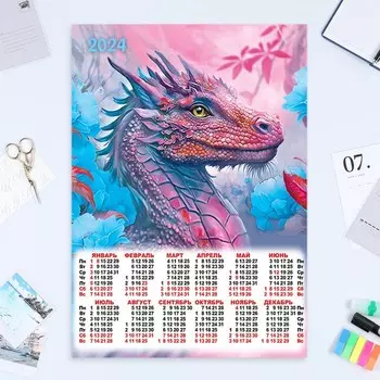 Календарь листовой "Символ года - 20" 2024 год, 42х60 см, А2