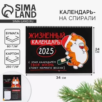Новый год. Календарь 2025 настенный, на спирали «Жизненный», 34 х 24 см