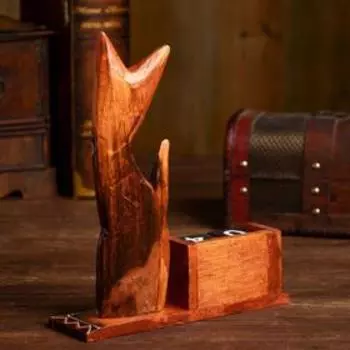 Календарь настольный дерево "Большая кошечка" 20х7х21 см