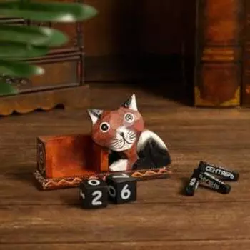 Календарь настольный дерево "Кошечка" 17х5х10 см