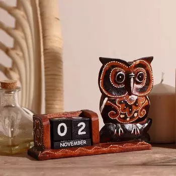 Вечный календарь настольный «Сова», 15612 +/- 1.5 см, дерево