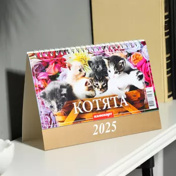Календарь настольный, домик «Котята» 2025, 1420 см