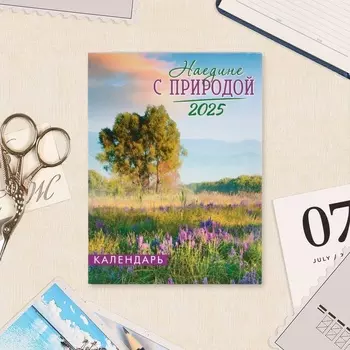 Календарь отрывной на магните «Наедине с природой» 2025 год, 9.513 см