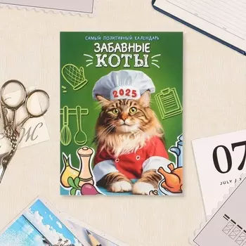 Календарь отрывной на магните "Забавные коты" 2025 год, 9,5 х 13 см