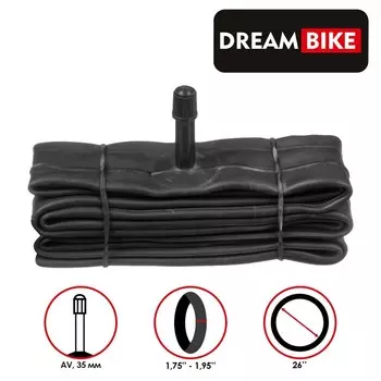Камера 26"x1.75-1.95" Dream Bike, AV 35 мм, бутил, термоупаковка